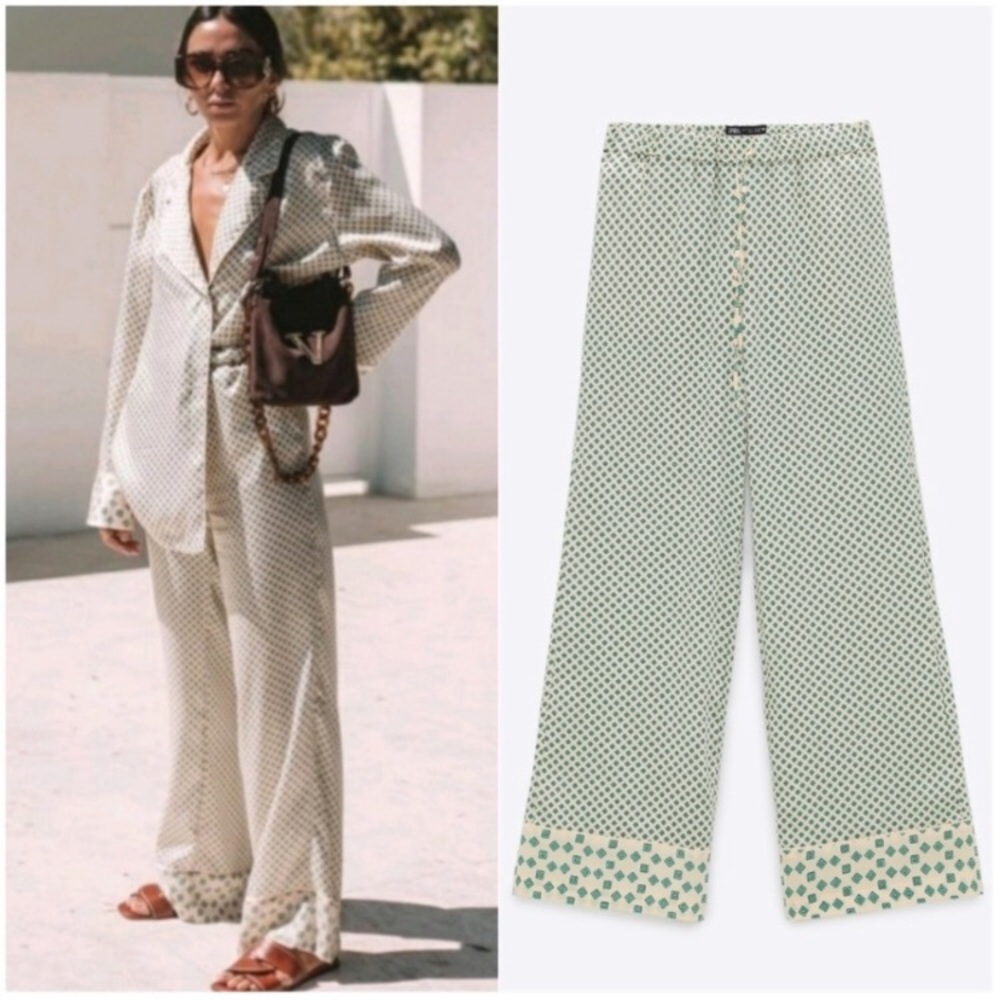 Zara printed pajamas pants.
